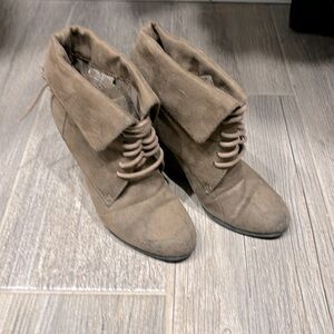 Faux suede booties